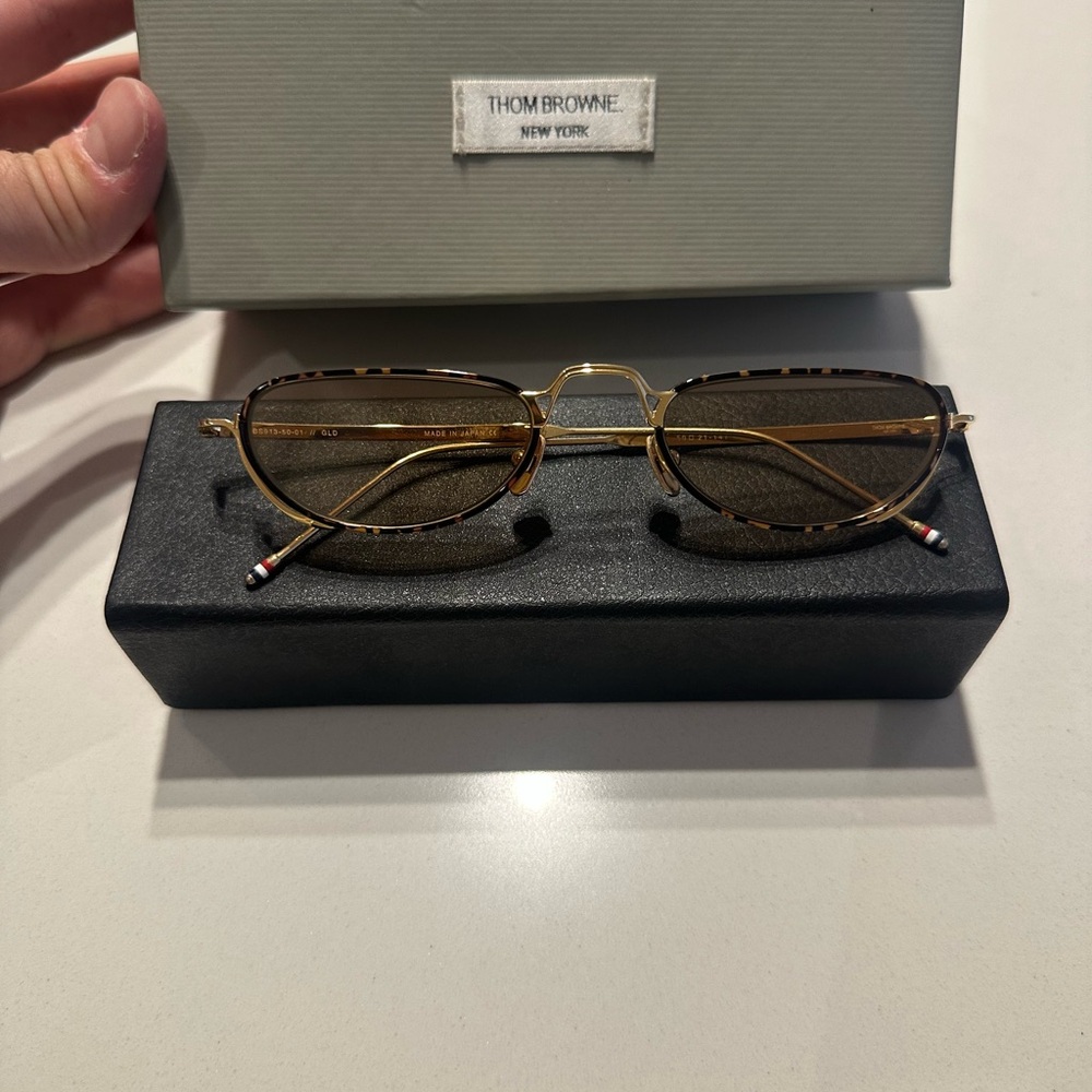 Thom Browne New York Gold Oval Sunglasses TB-812 – Made in Japan